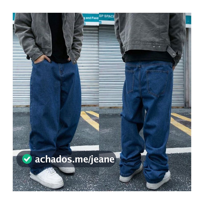 Calça jeans Masculina baggy balao Boca Larga pants cân Sk8 Estilosa Moda Masculina Estilo Mandrake