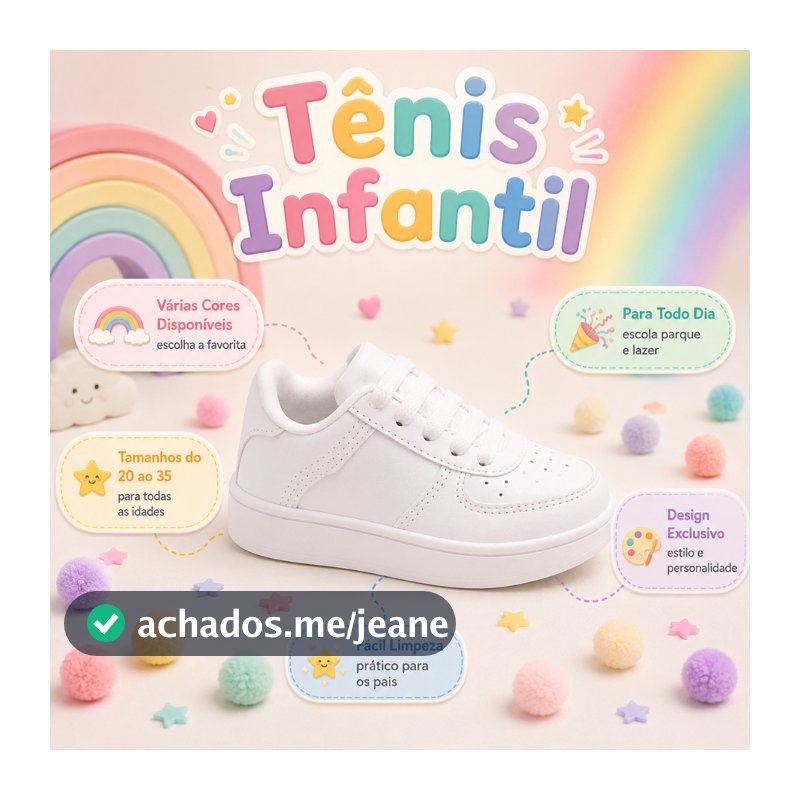 Tênis Infantil Menina e Menino Casual Dia a Dia Confortável