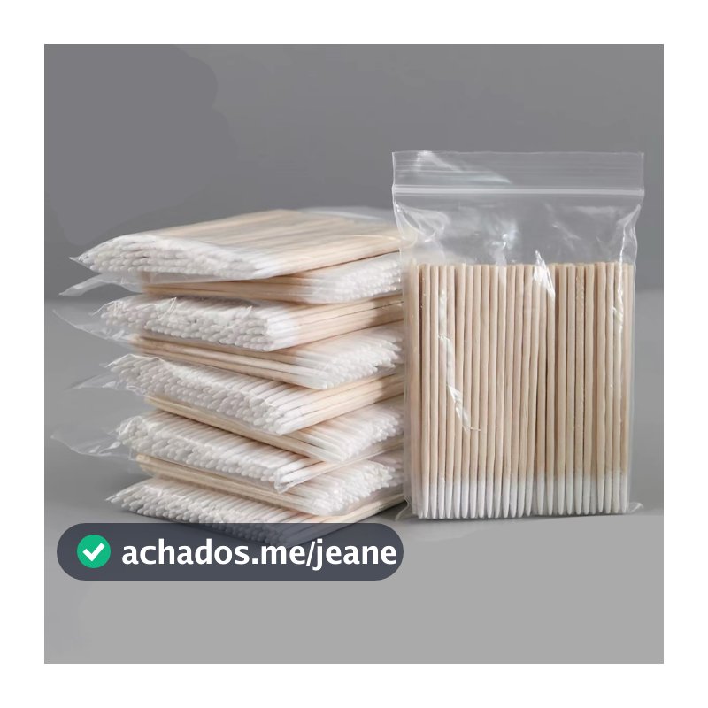 Kit 100-1000 Palitos Com Algodão De Limpeza Alinhamento Henna Micropigmentação Unha Boca