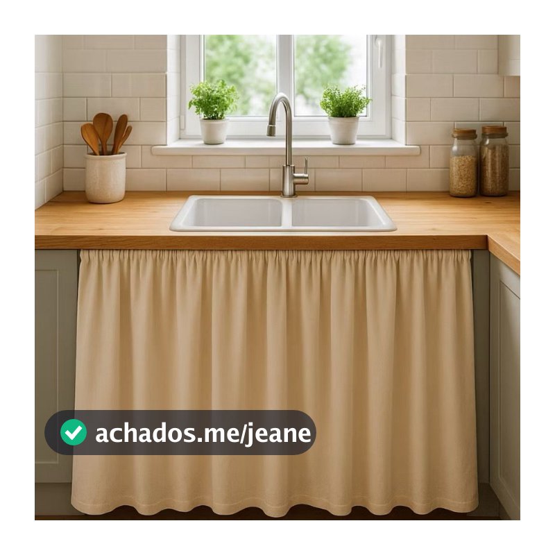 KIT C/2 OU 1 CORTINA DE PIA DE COZINHA 100% PVC Antimofo 138x80 LAVÁVEL CORES BRANCA, PRETA, BEGE E CINZA