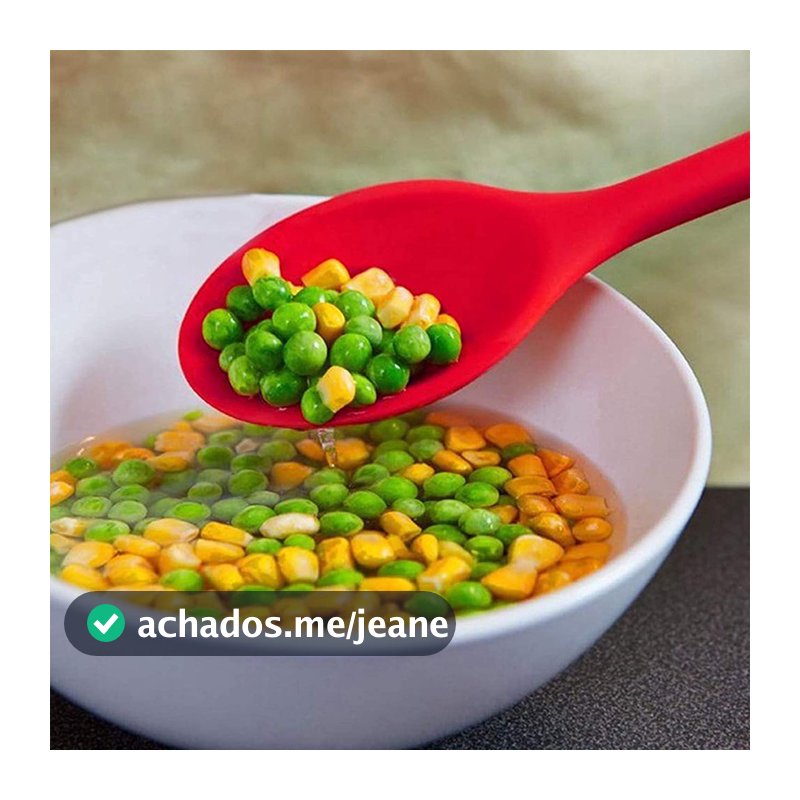Colher De Silicone Vermelho Utensílio De Cozinha Grande  Utensílios de cozinha de colher de silicone macio