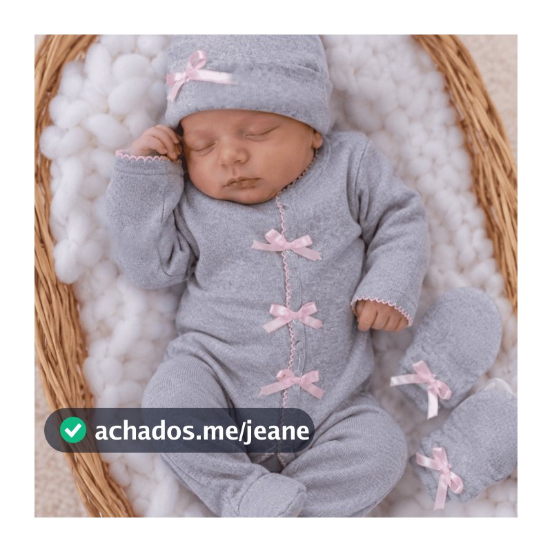Kit Macacão Bebê Maternidade Detalhe Picueta Sem Personalização