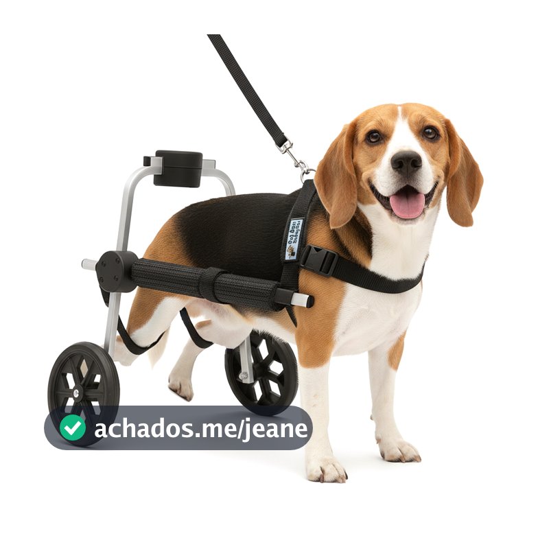Cadeira 2 Rodas Tamanho M Cachorro Traseira Regulável Deficiente Paraplégico