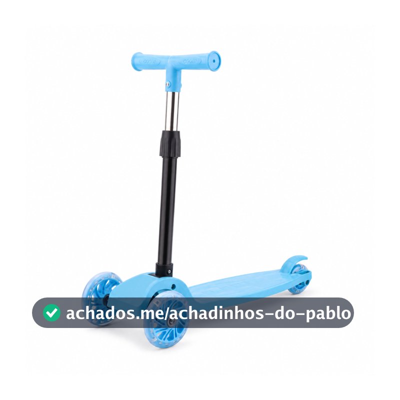 Patinete Infantil 3 Rodas Dobrável Guidão Ajustável 3+ Anos - Azul