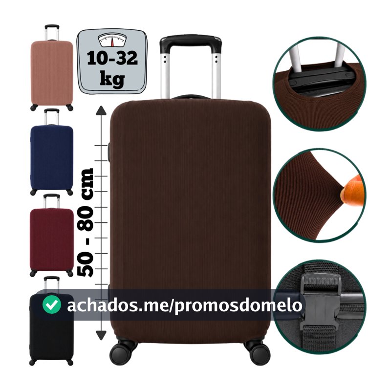 Capa de Mala Viagem Protetor Canelada Bagagem P M G Elástica Resistente Premium