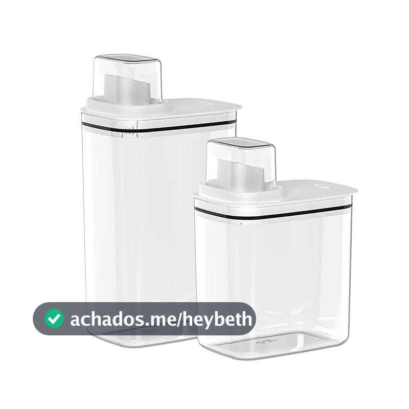 Dispenser Lavanderia Mantimentos, Cerais Detergente/Produtos Limpeza 1,5L (19,5cm) / 2,3L (23cm) Linha Flow <OU>