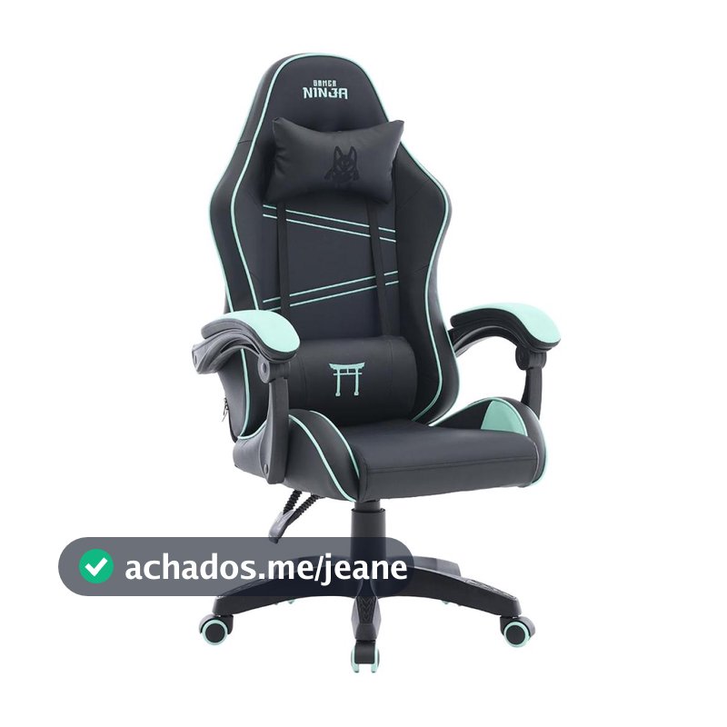 Cadeira Gamer Ninja Yako, Reclinável, Preta e Verde, GN-CH-YKR0DBGL