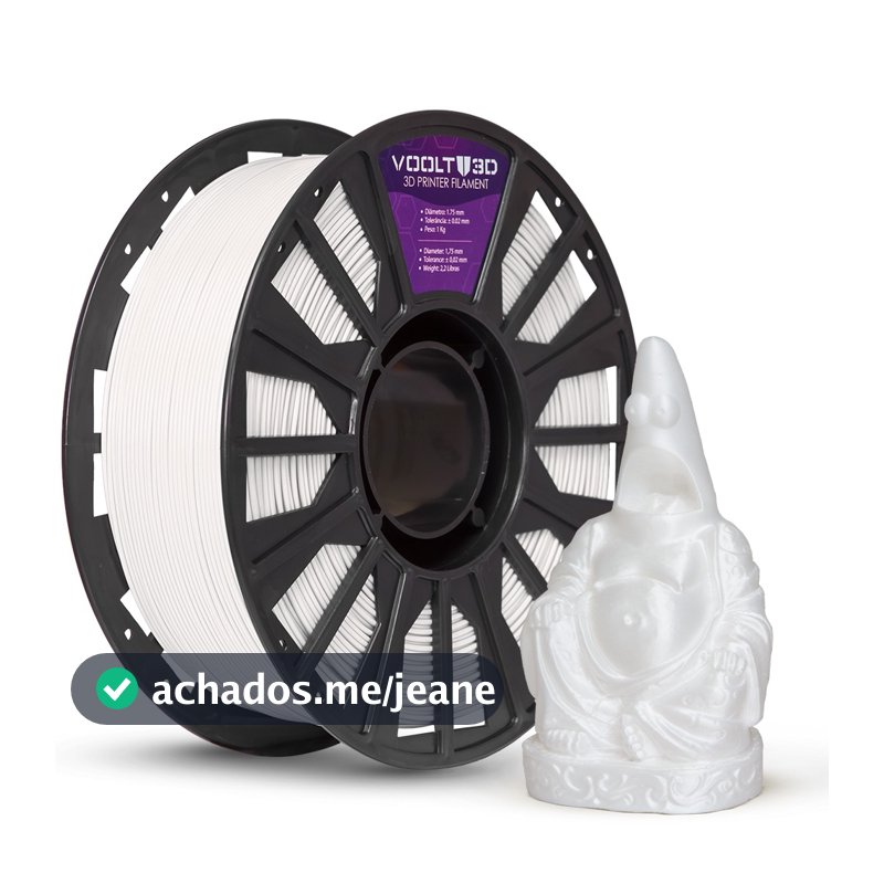 Filamento PLA Branco Off White Velvet 1Kg 1,75mm Efeito Aveludado Impressora 3D FDM Voolt3D Oficial