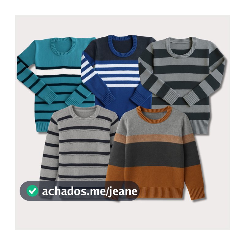 Kit 3 Suéter Tricô Infantil Menino Cores Sortidas