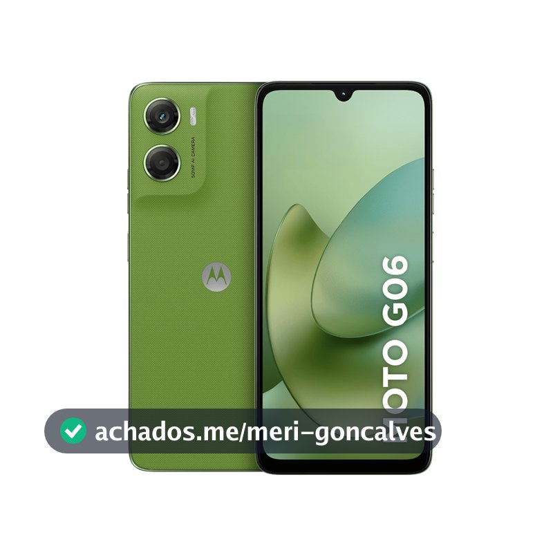 Smartphone Motorola Moto G06 256GB, 4G LTE, 12GB RAM Boost, Câmera 50MP, Tela 6.9" - Verde