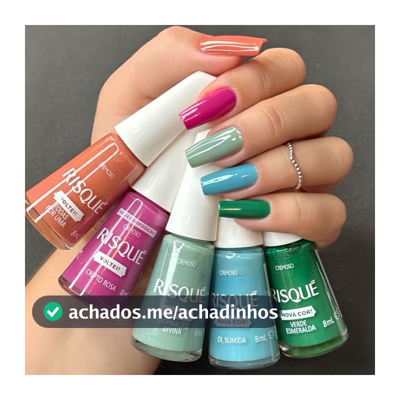 Kit 5 Esmaltes Risque Coleção Nova Cor e Voltei Esmalte Atacado