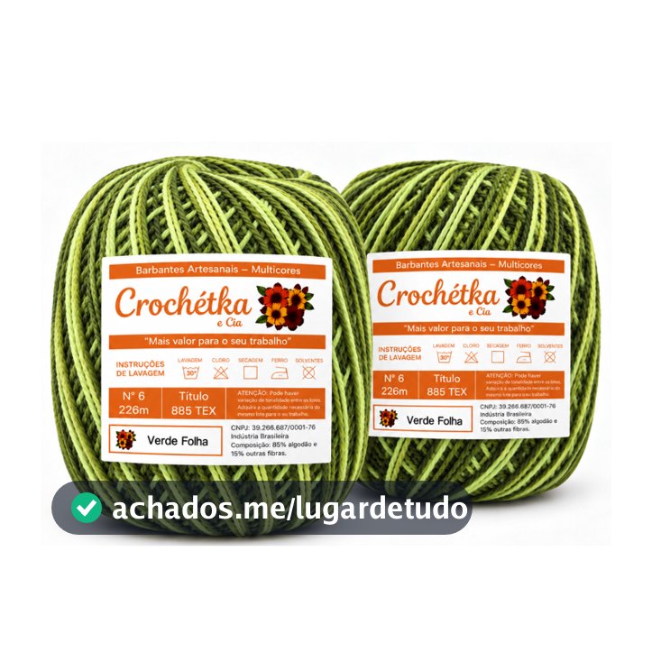 Kit 2 Barbantes Crochétka Multicores Fio 6 - Para Crochê - Qualidade e Maciez - Artesanato