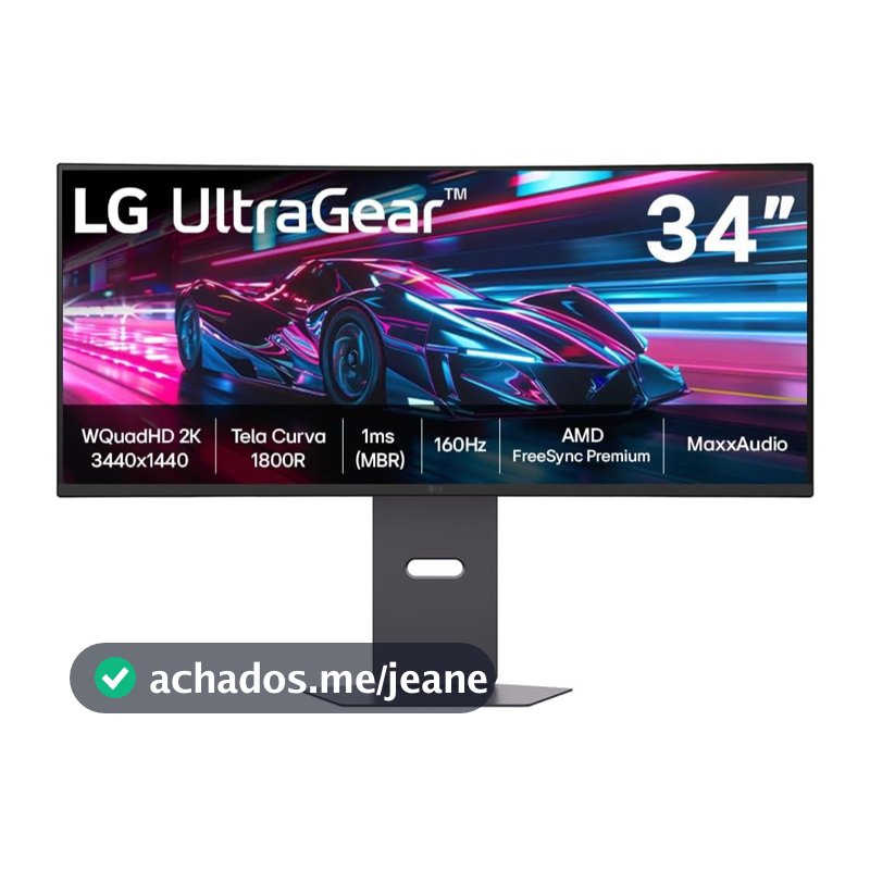 Monitor Gamer LG UltraGear™ Curvo 34" QuadHD 2K UltraWide 160Hz HDR10