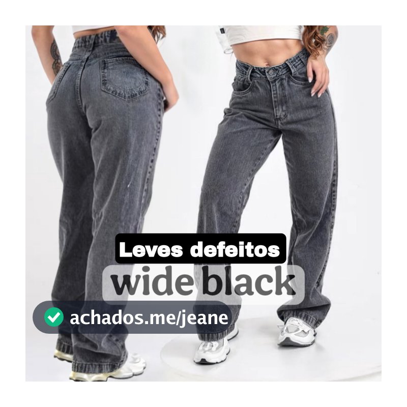 Calça Jeans Feminina Wide Leg LEVES DEFEITOS Alto Padrão Lançamento