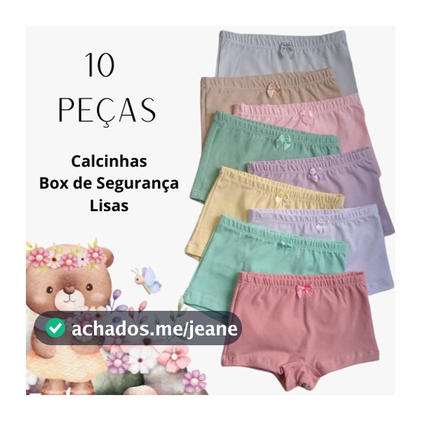 10 Calcinha Box Shortinho Tapa Fralda Desfralde Malha Cottom Premium Roupa Intima Infantil Menina