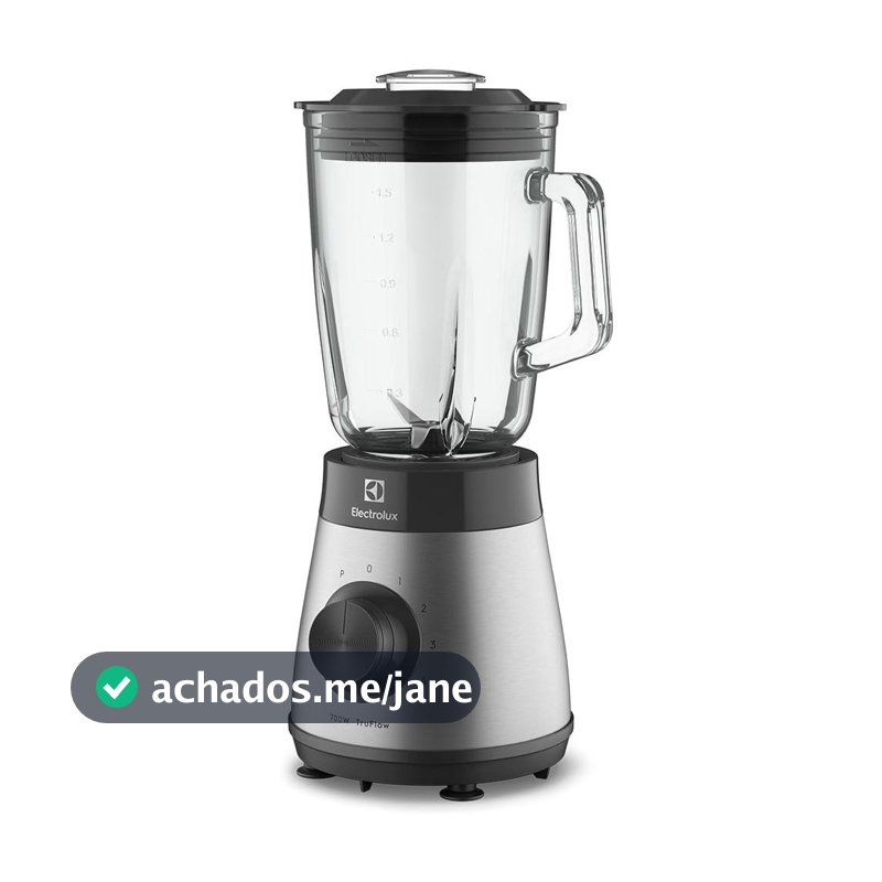 Liquidificador Electrolux 700w 1,5L Experience com Copo de Vidro e Tecnologia TruFlow™  Cor Inox Preto (EBS30)