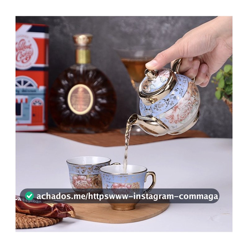 Conjunto bule e xícara de chá Princess Cerâmica e porcelana top10 Presente Natal