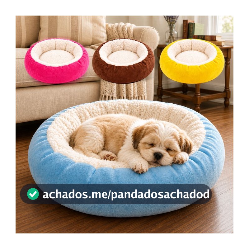 Caminha Redonda Pets Sherpa Cachorro e Gatos Macia Quente Confortável Pele de Carneiro Cama Pet - Pequena Média e Grande