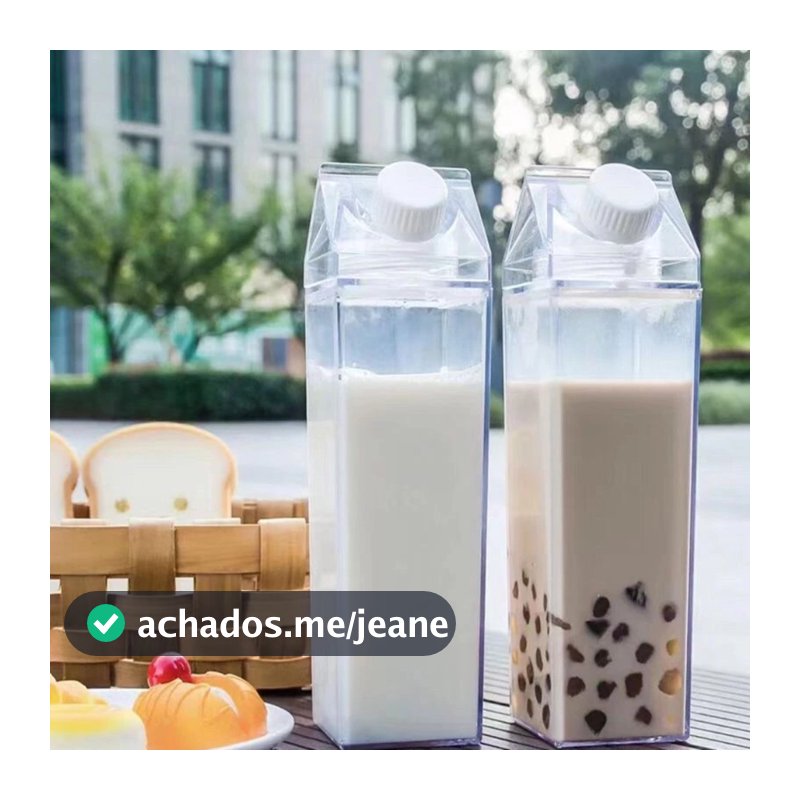 Garrafa De Água Suco em Formato Caixa Leite Transparente Portátil estilo Pack 1000ML / 500ML
