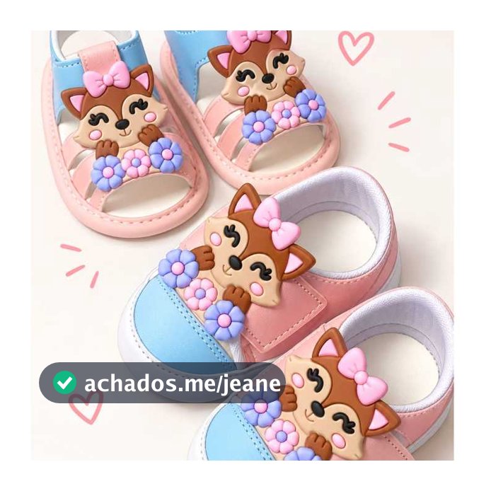 Combo Recem Nascidos Tenis+Sandalia Rapozinha Menina Super Confortavel Para seu Bebe