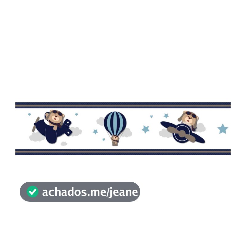 2 Faixas Adesiva Decorativa De Parede Urso Aviador Ursinho Baloeiro Infantil