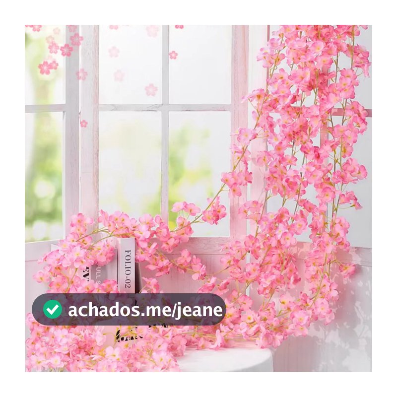 Corrente De Cerejeira Artificial 180cm 135 Flores Decoração Decorativa Flor Artificial Trepadeira
