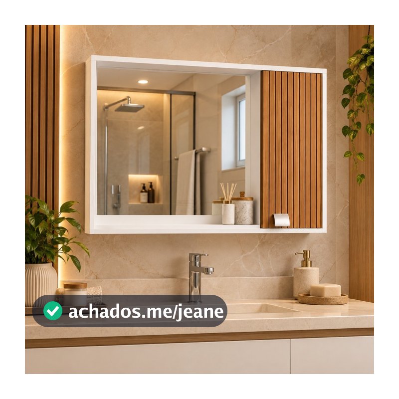 Armário De Banheiro Espelheira Cannes Com Porta - D&L MÓVEIS