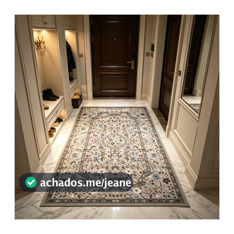 Tapete Retrô Vintage 155x95cm Floral Xadrez Macio Resistente Ideal Decoração Residencial