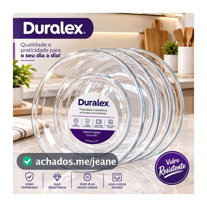 Kit Pratos Fundos Astral Duralex Vidro Temperado Resistente Mesa Posta Jantar - Nadir