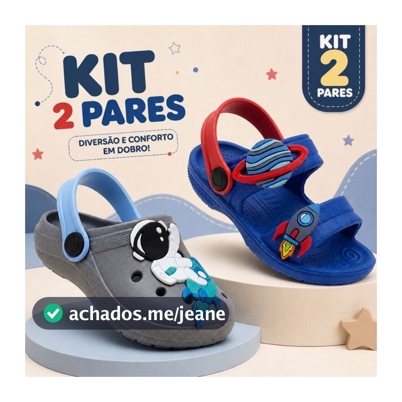 Kit 2 Sandália Infantil Menino Confortável Resistente Varias Cores Calçado Respirável