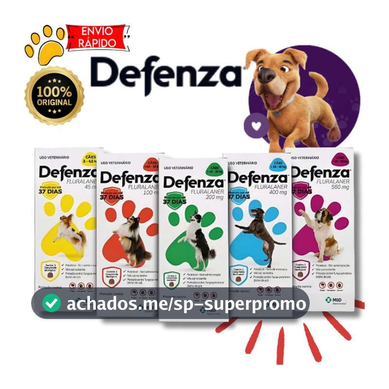 Antipulgas e Carrapatos Defenza para Cães de 2 a 56kg