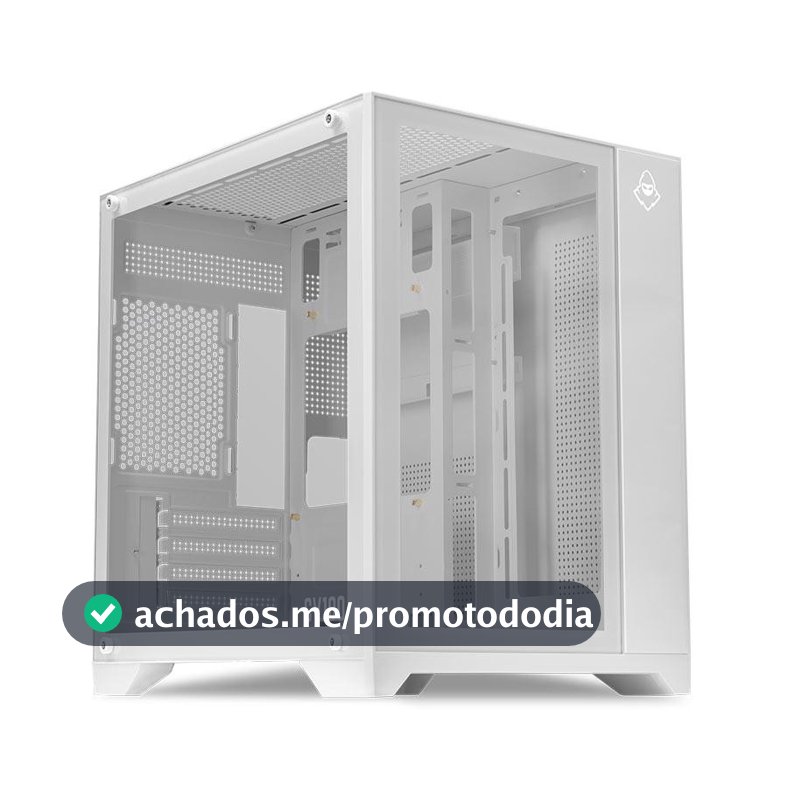 Gabinete Gamer Aquário  Mancer CV100, Mid-Tower, Lateral De Vidro, Branco, MCR-CV100-WH