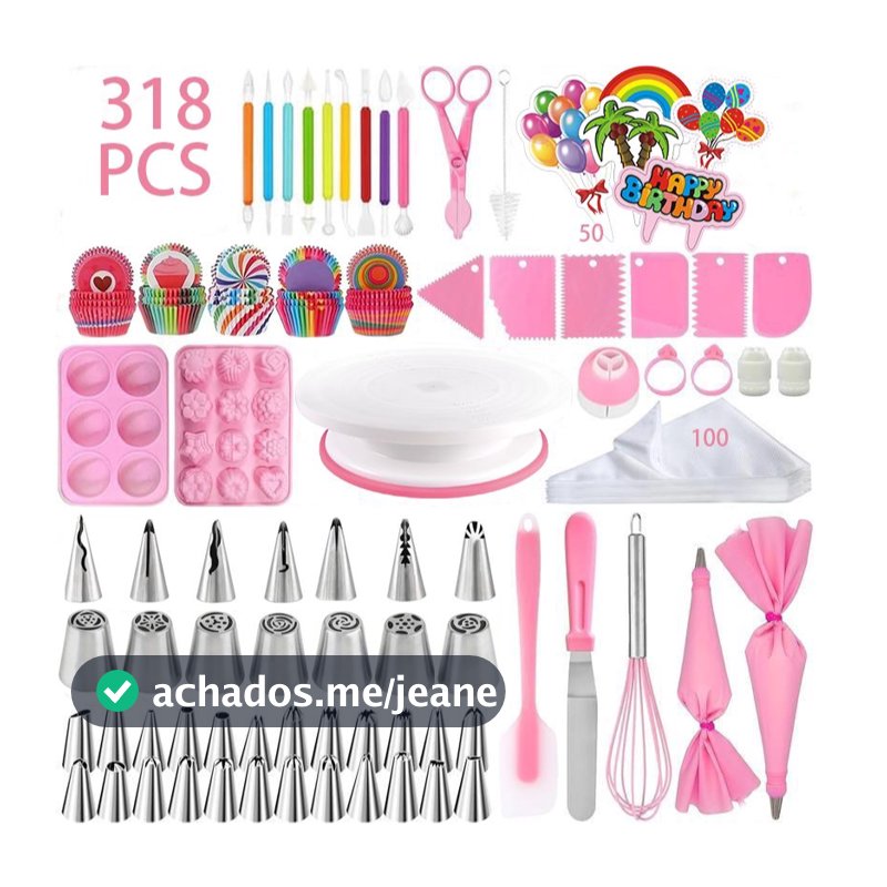 Confeiteiro Completo 318 ou 327 Peças – Decoração Profissional para Bolos e Doces