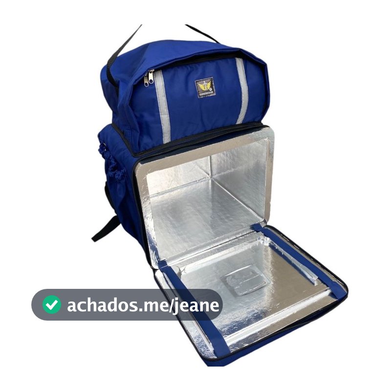 MOCHILA bag isobag  entregador térmica motoboy pizza lanche entregas isopor 45litros laminada