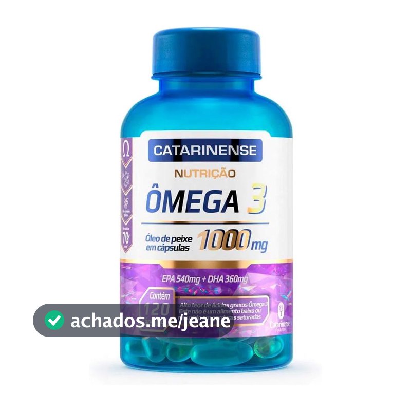 Ômega 3 Óleo de Peixe Nutrição em cápsulas Com 1000mg Catarinense 120 Cápsulas