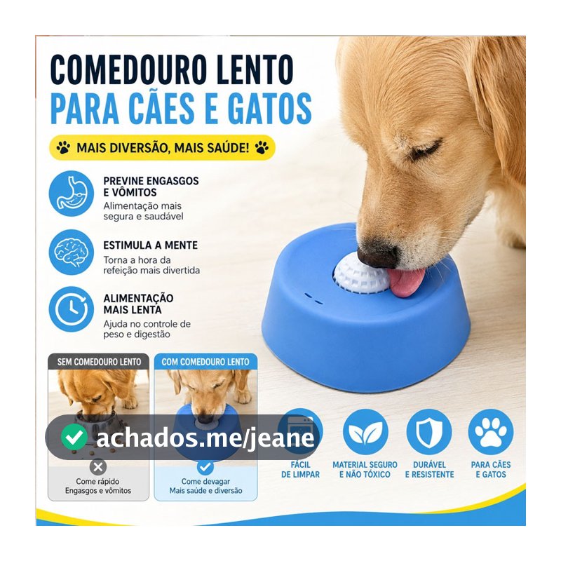 Lambedor Canino, Brinquedo para Pet, Comedouro Lento, Anti Ansiedade para Pets