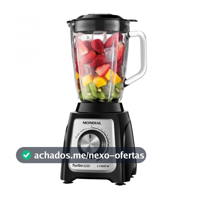 Liquidificador Turbo Glass L-1400 GI 1400W Jarra de Vidro Mondial