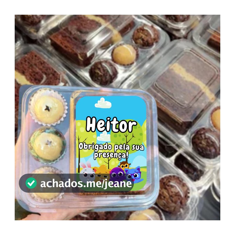 50 Adesivos para embalagem bolo 6x9cm Personalizado