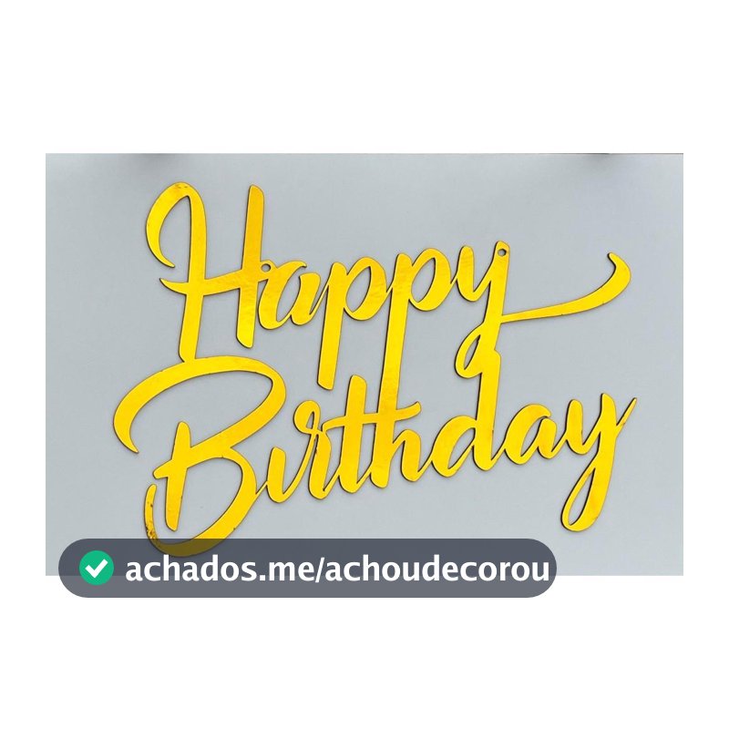 Palavras em MDF plaquinha decorativas aniversário happy birthday decoração DOURADO