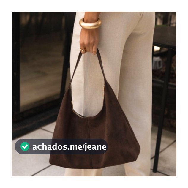 Bolsa Hobo em Camurça com Alça em Couro Sintético – Elegância e Espaço na Medida Certa