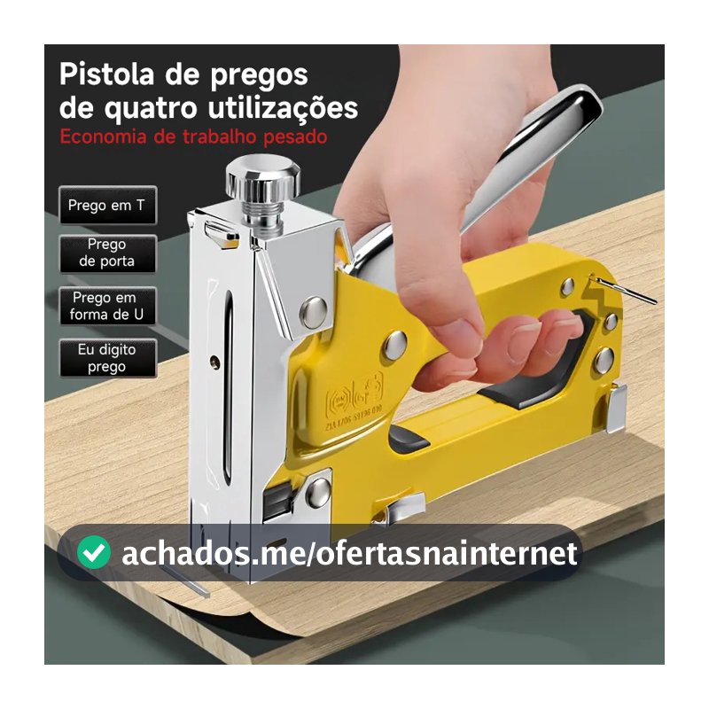 Grampeador de Tapeceiro Alta Pressão Profissional Manual + 100 Grampos Ferramentas Profissional