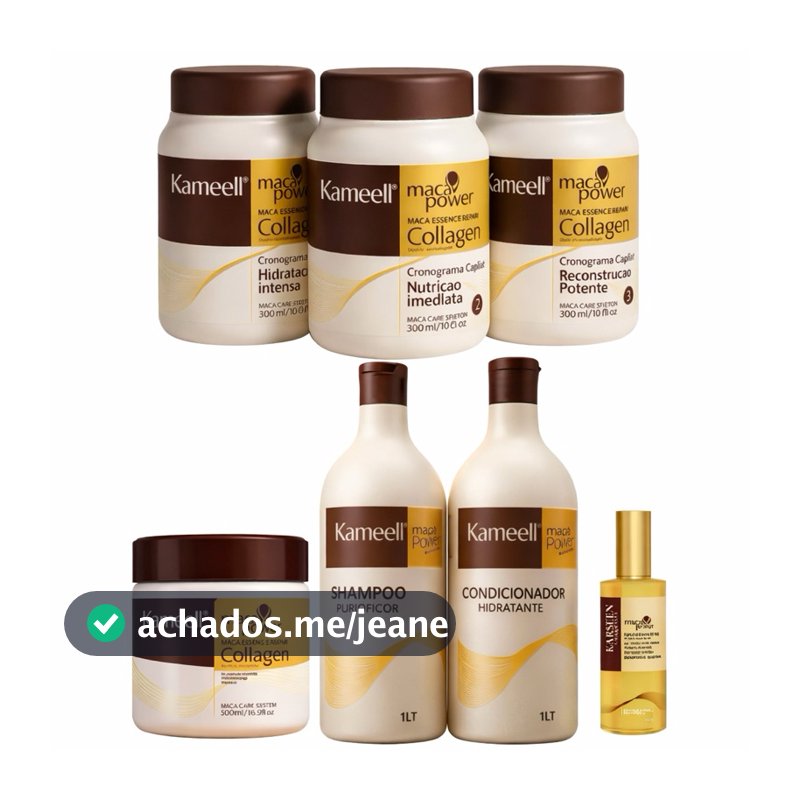 Kit Para Cabelo Completo Premium 7 Itens - Shampoo+Condicionador+Máscara+Cronograma+Óleo