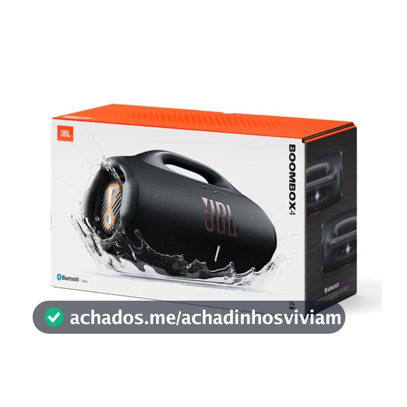 Caixa de Som Bluetooth JBL Boombox 4, com Auracast, IP68 Bivolt Preta