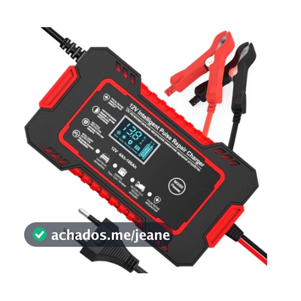 Carregador de bateria automotivo inteligente 12 V Display Digital Automático Energia Reparação Puls-envio imediato