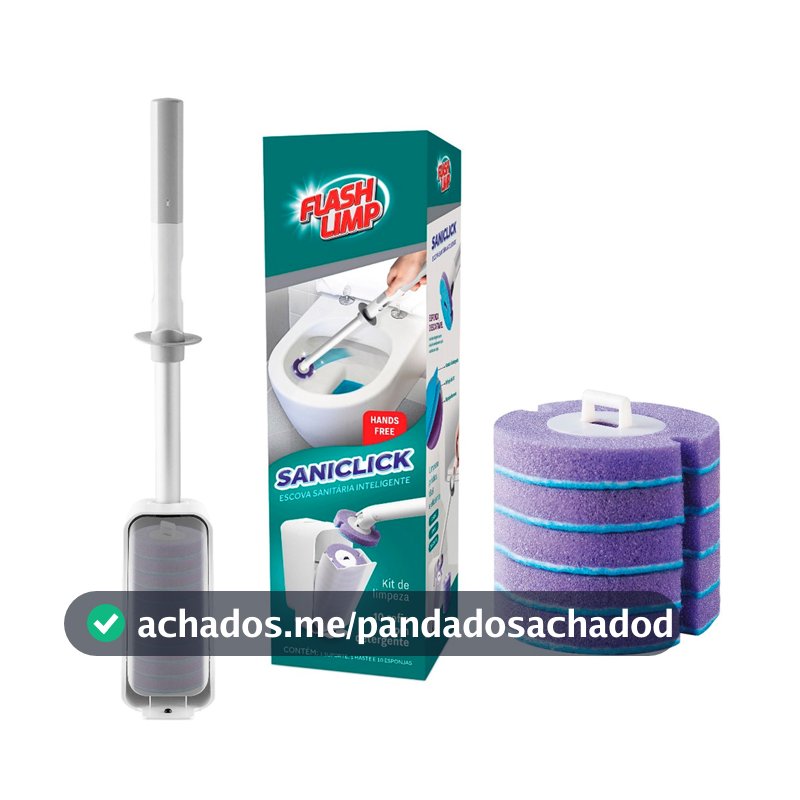 Kit Flash Limp para Banheiro Escova Sanitária Saniclick C/ 20 Refis