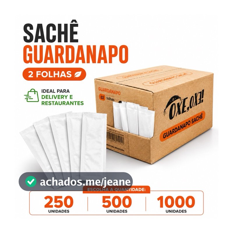 Guardanapo Sachê de Papel Embalado 30x14 250 500 1000 Unidades