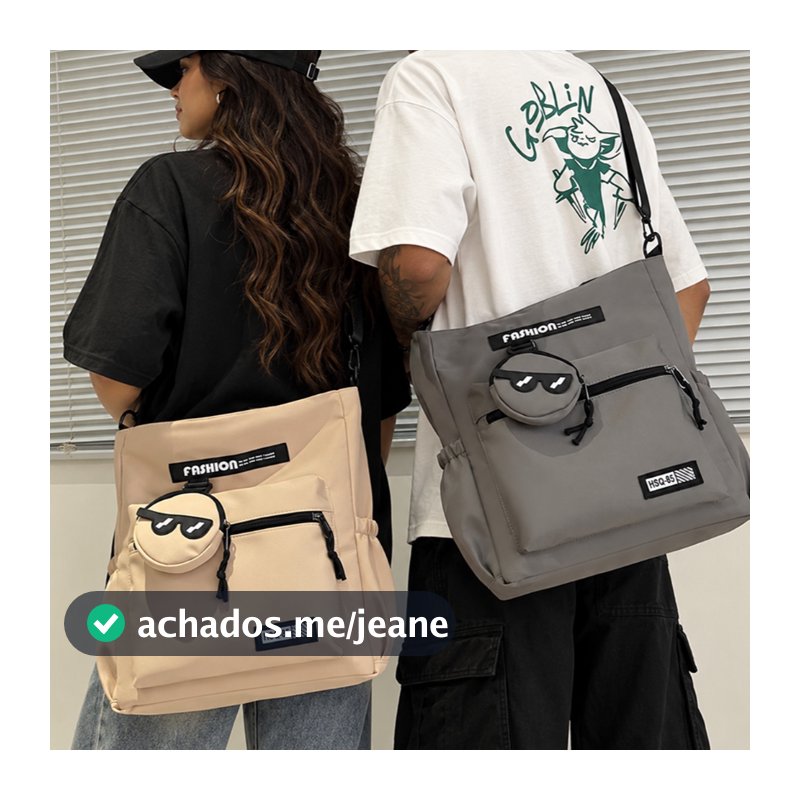 Bolsa Sacola Feminina Masculino Grande De Ombro Tecido Nylon Reforçado