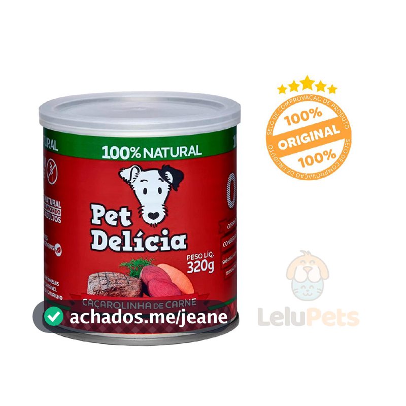 Ração Úmida Pet Delícia Natural Caçarolinha de Carne 320g