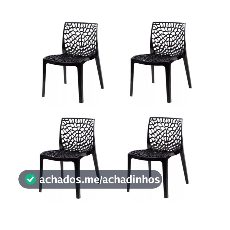 Kit 4 Cadeiras Luxo Modelo Gruvyer - Confortável, Estável e Pronta Entrega