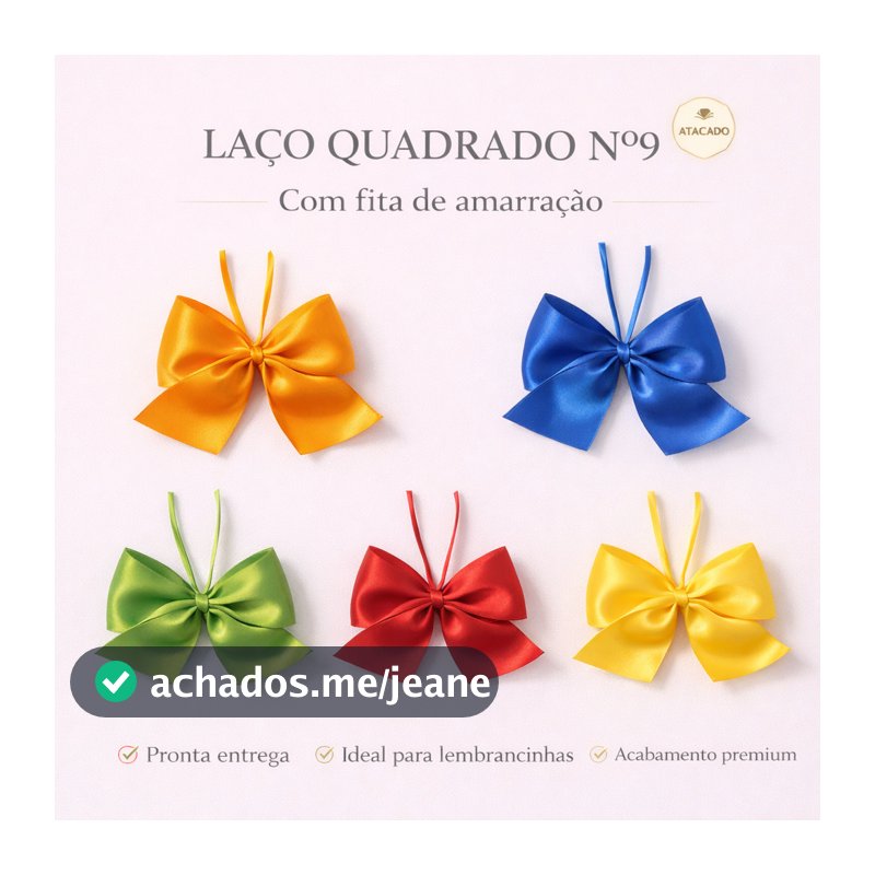 Kit Laços de Cetim Luxo N9 38mm Prontos para Presentes e Personalizados